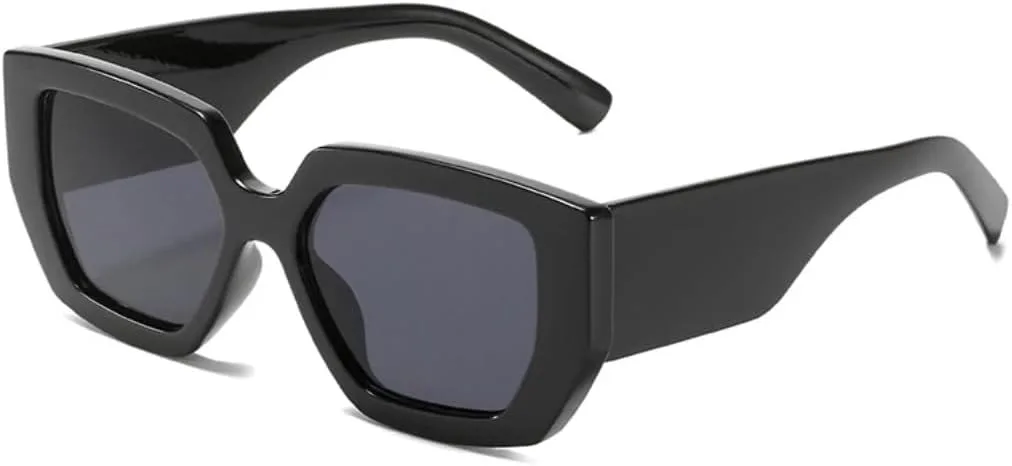 

Ретро большие солнцезащитные очки «кошачий глаз» для женщин, модные очки с широкими дужками, защита от УФ-излучения UV400 для мужчин, разноцветные UATXTAU, Black Gray