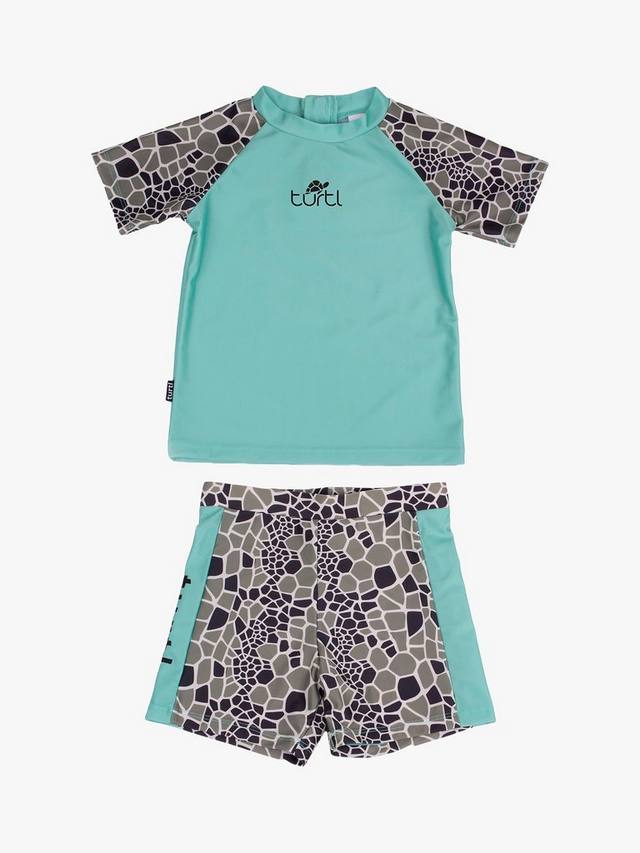 

Детский комплект для плавания с короткими рукавами из переработанного материала Turtl, Aqua