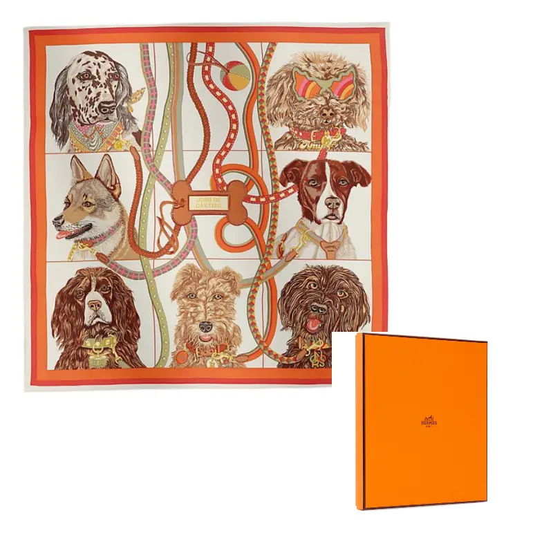 

HERMES Шелковый шарф оранжевый Women's Orange, Orange