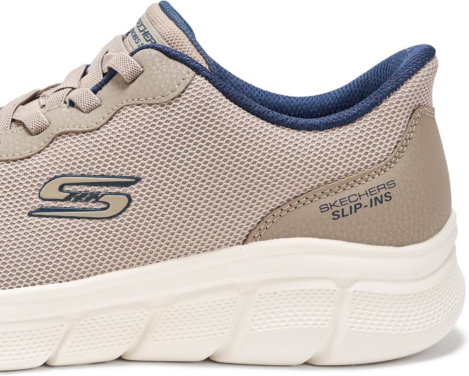 Мужские слипоны Skechers Bobs B Flex-Glacial Edge, Taupe — фото 4