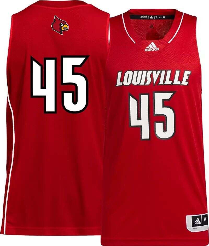 

Мужская баскетбольная майка Adidas Louisville Cardinals #45 Cardinal Red Swingman Replica