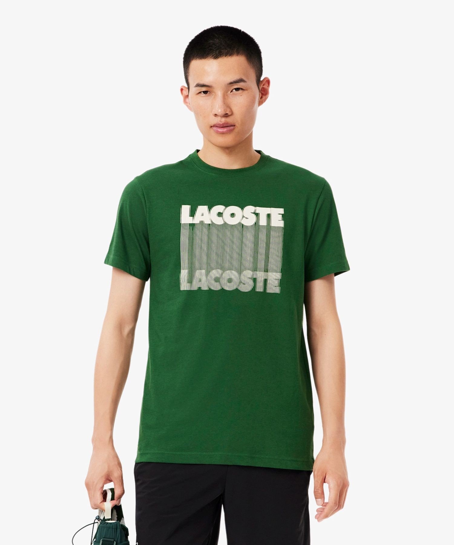 Футболка с графическим логотипом бренда и сверхпрочным покрытием LACOSTE, Green