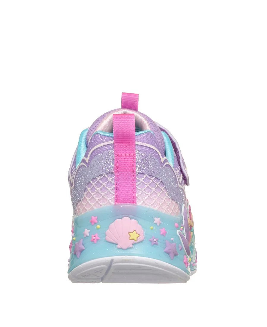 Детские кроссовки для девочек S-Lights: Mermaid Dreams с подсветкой и ремешком от Finish Line Skechers, мультиколор — фото 4