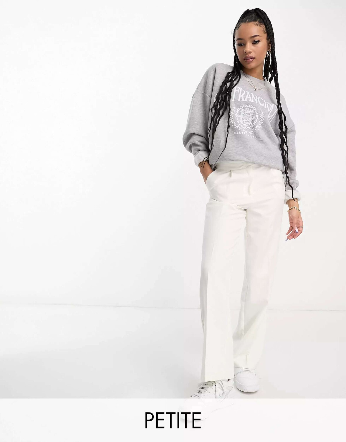 

Скроенные широкие брюки Miss Selfridge Petite цвета слоновой кости - IVORY