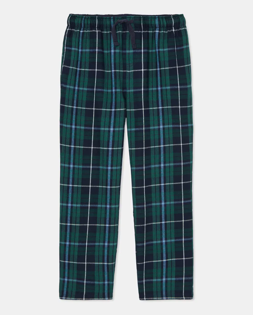 

Пижамные штаны для мальчика в сине-зеленую клетку Cotton Juice, зеленый