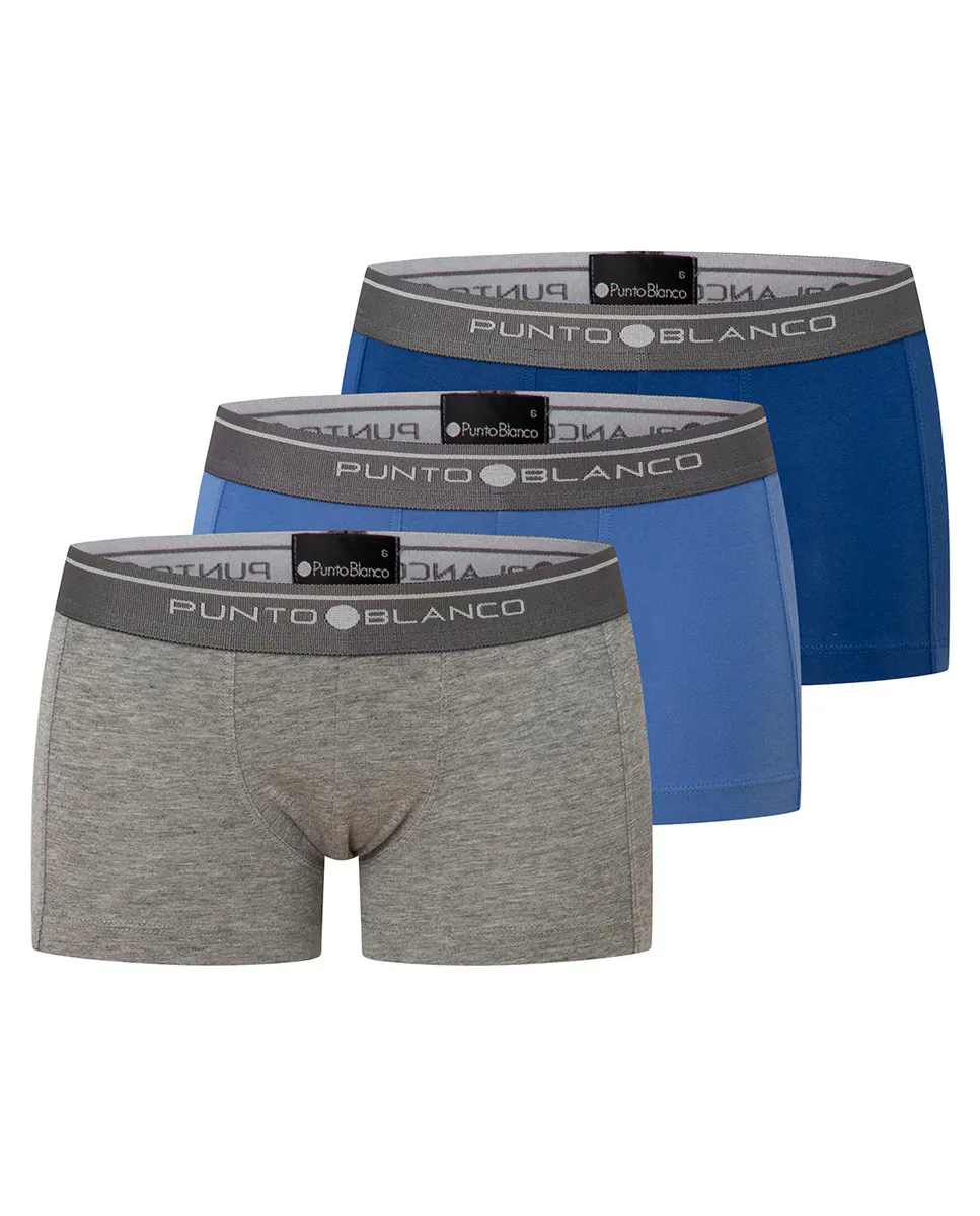 

В комплекте 3 разноцветных боксера для мальчика с логотипом на поясе Punto Blanco