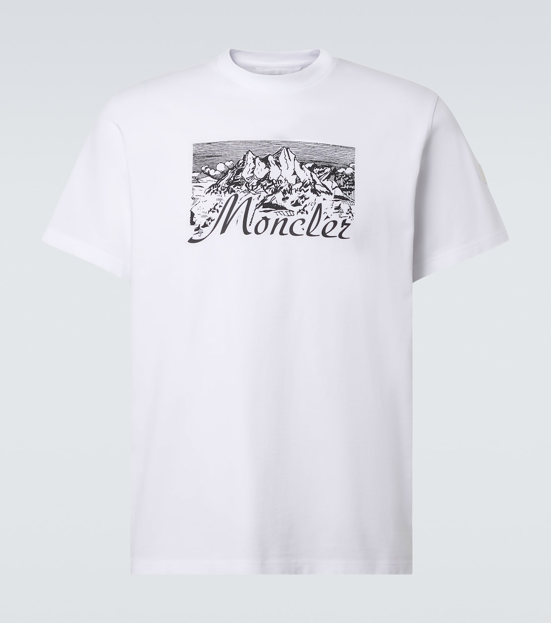 

Футболка из хлопкового джерси с логотипом Moncler, Brilliant White