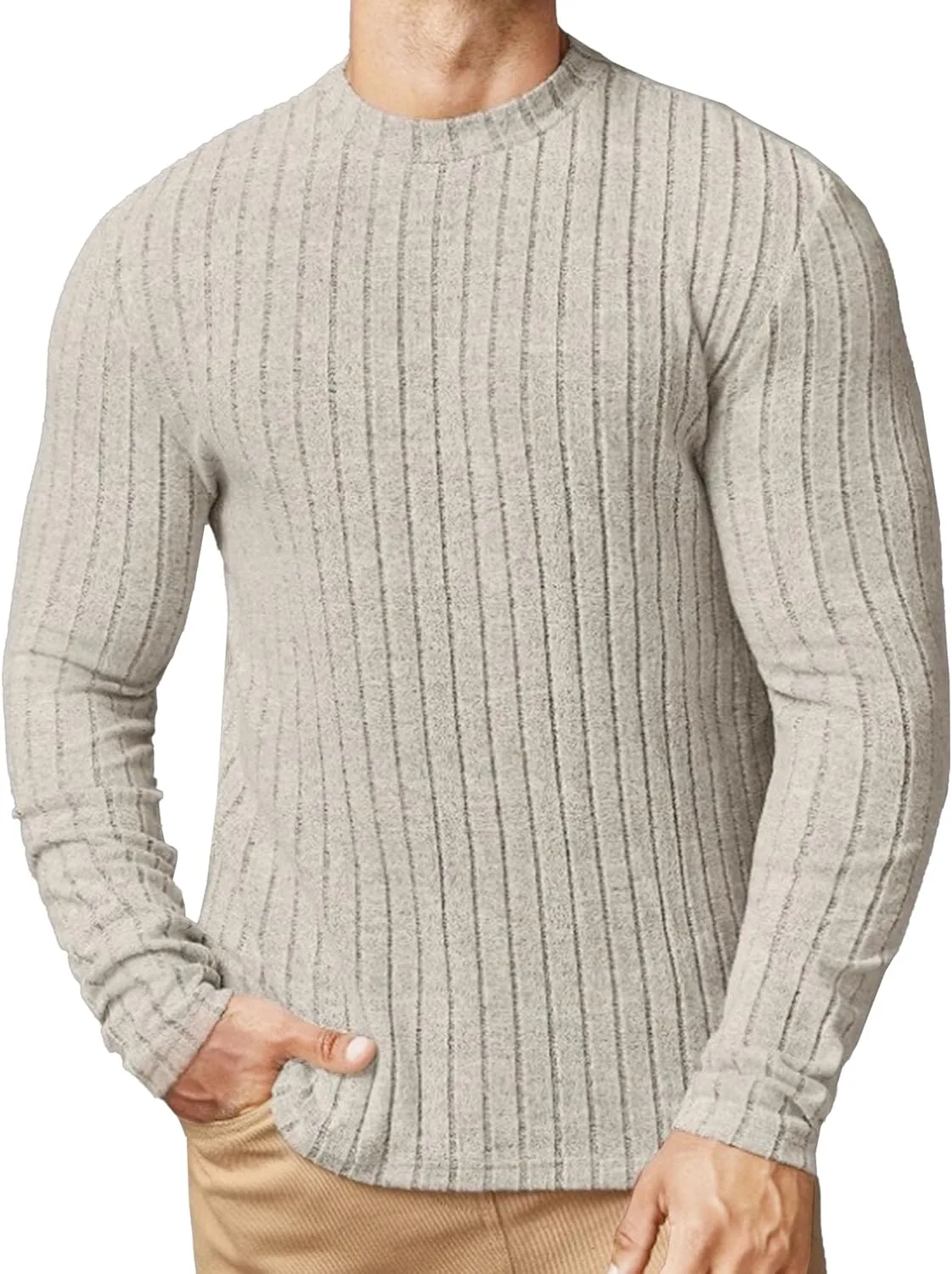 

Мужской легкий свитер с длинным рукавом Slim Fit