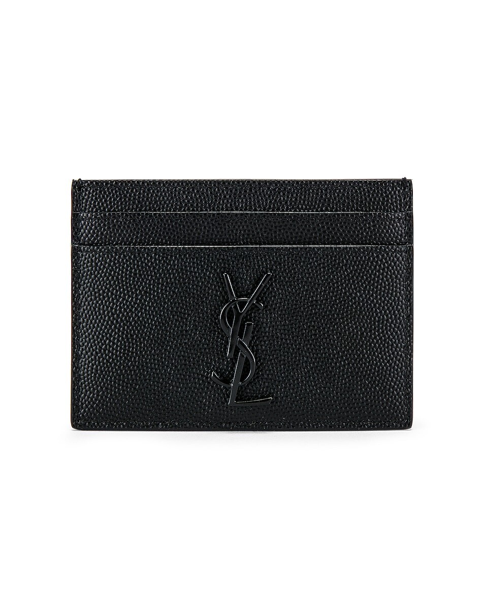 

Чехол для кредитных карт с монограммой Saint Laurent, черный