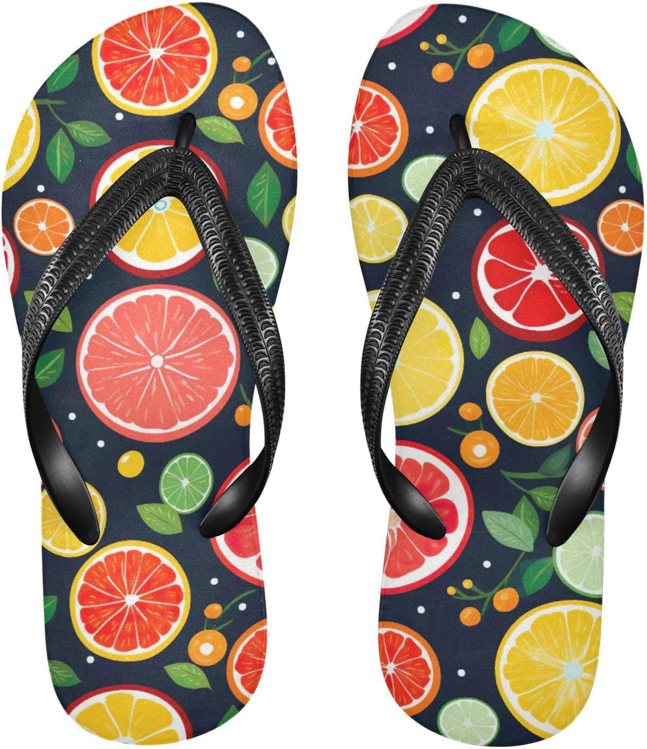 

Шлепанцы с лимонным принтом, пляжные сандалии-вьетнамки, резиновые нескользящие летние тапочки для ходьбы, обувь для женщин и мужчин Sinestour, Fruit Lemon
