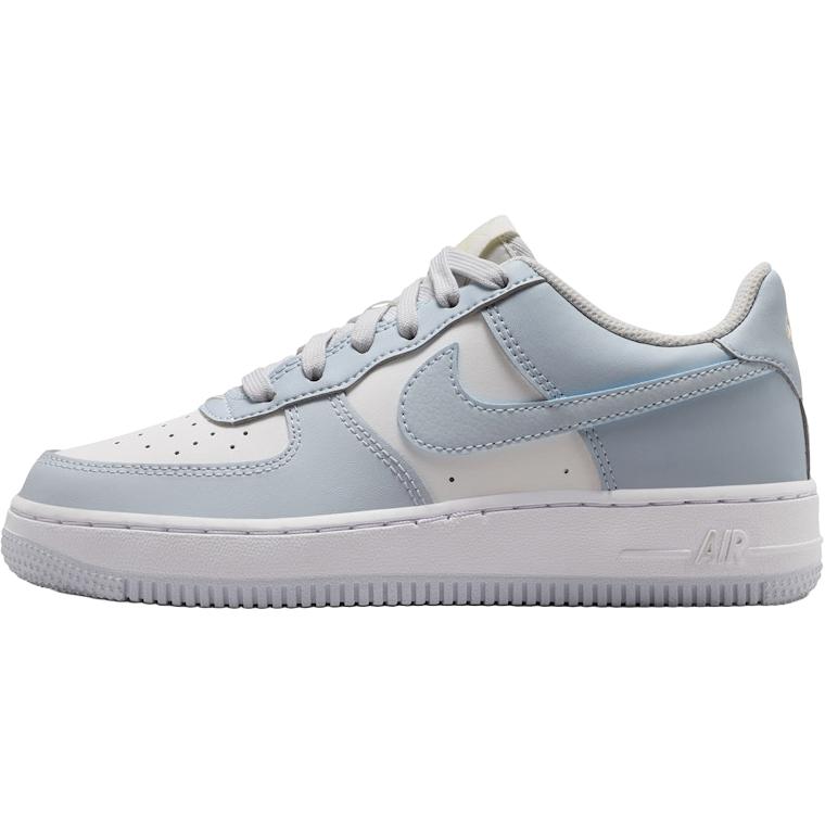 

Nike Детские низкие кроссовки Air Force 1 для скейтбординга, белые с синим рисунком, унисекс