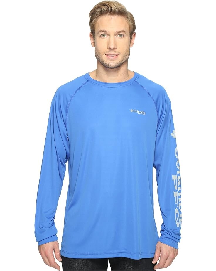 

Рубашка Columbia Terminal Tackle L/S, цвет Vivid Blue/Cool Grey Logo