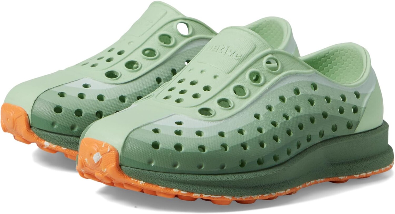 

Кроссовки Native Shoes Kids Robbie Print, цвет Fig Green/Loch Green/Apricot Speckle Rubber/Loch Foggy Fade