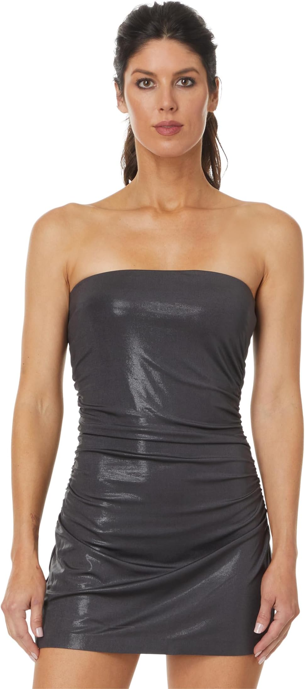 

Платье Norma Kamali Strapless Pickleball Mini Dress, цвет Charcoal