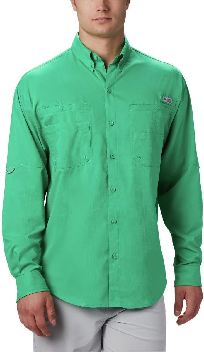 

Columbia мужская футболка PFG Tamiami II с длинным рукавом и UPF 40 для рыбалки, Dark Lime