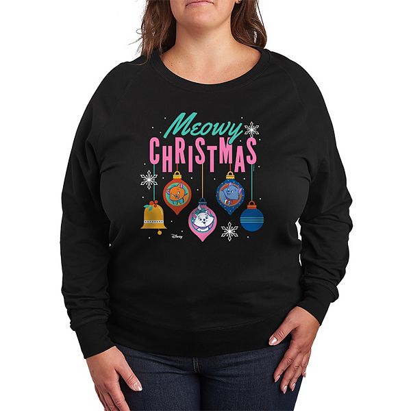 

Футболка с длинным рукавом French terry Plus size 's the aristocats meowy christmas Disney, Black