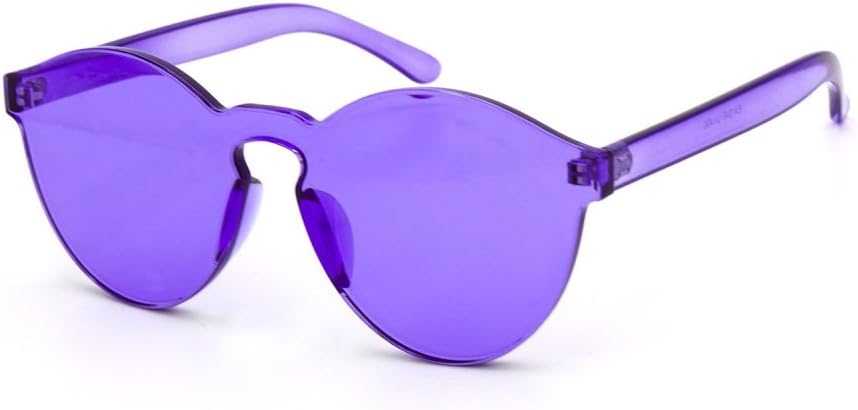 

Солнцезащитные очки One Piece PC Lens Rimless Ultra-Bold Colorful Mono Block с цельными поликарбонатными линзами, без оправы, ультраяркие, с моноблочной линзой MyUV, Purple