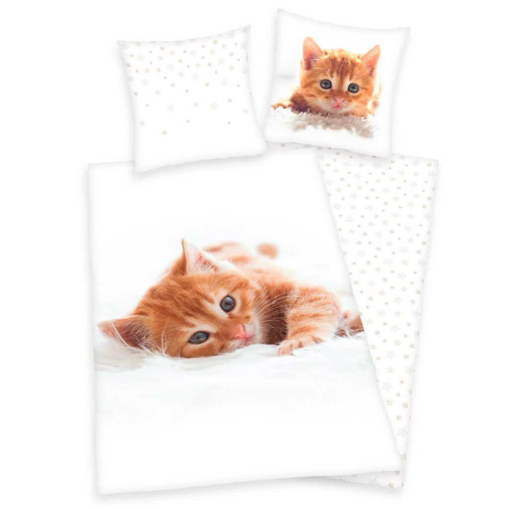 

Постельное белье Herding Young Collection Cats Renforceè 80/80 см + 135/200 см на молнии