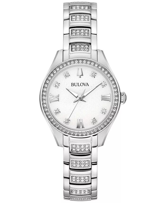

Женские часы-браслет из нержавеющей стали с кристаллами, 29 мм Bulova