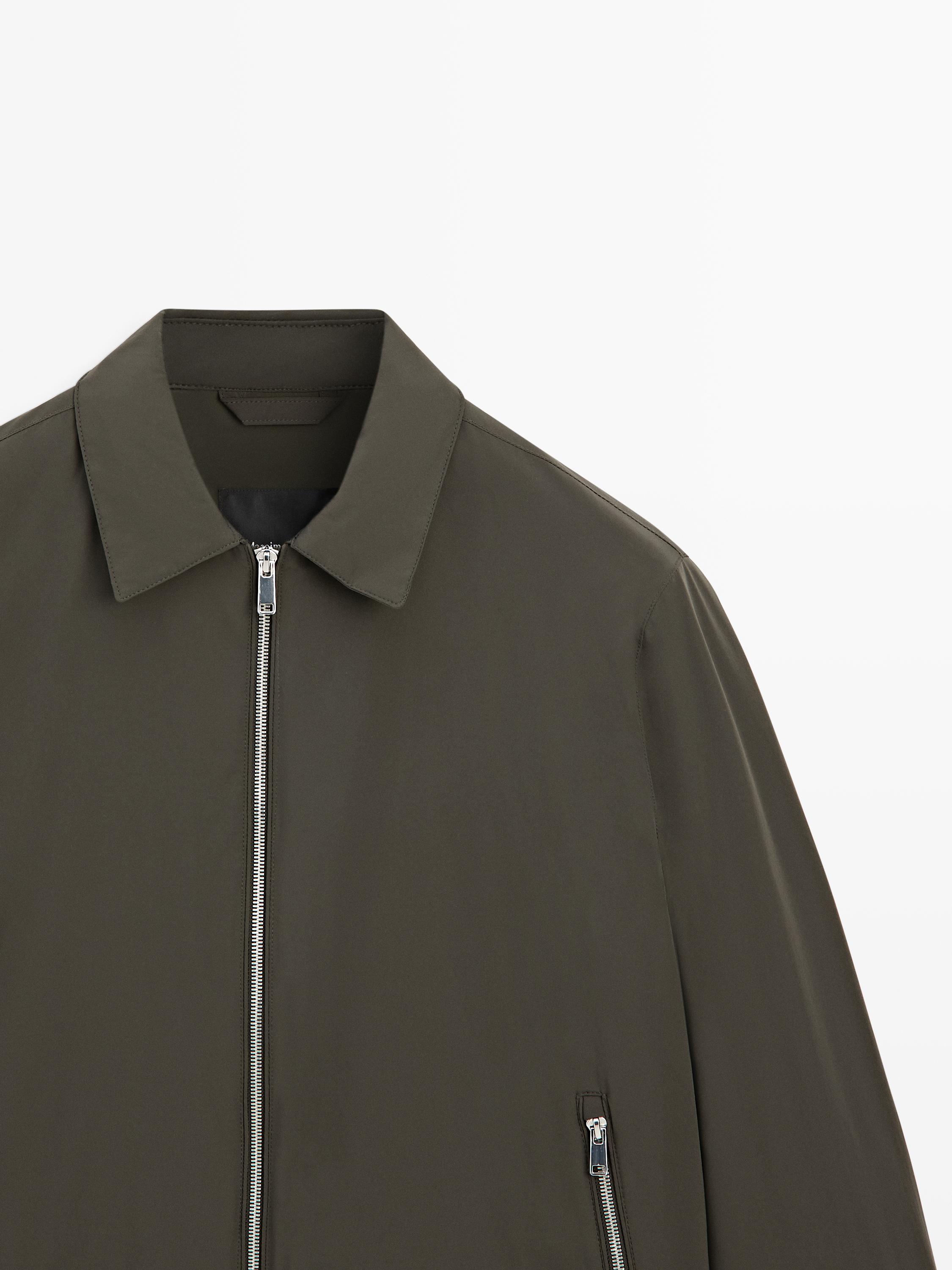 Короткая куртка с акцентом на карманы Massimo Dutti, khaki — фото 4