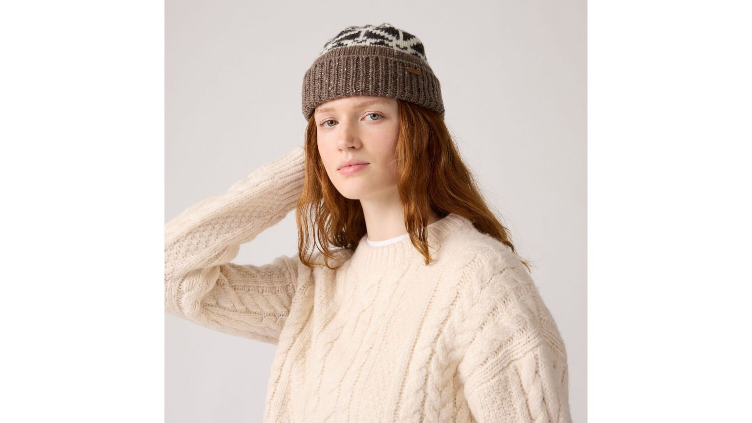 

Женская шапка-бини в стиле бохо Levi's, Fair Isle Walnut Wal - Brown