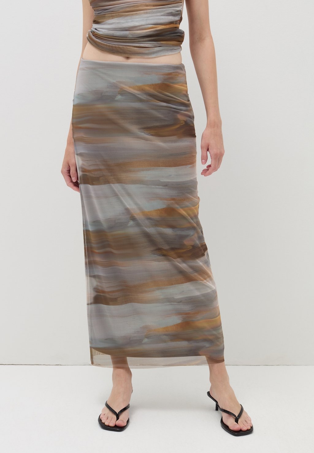 

Юбка макси LONG WITH PRINT B.ANGEL, коричневый