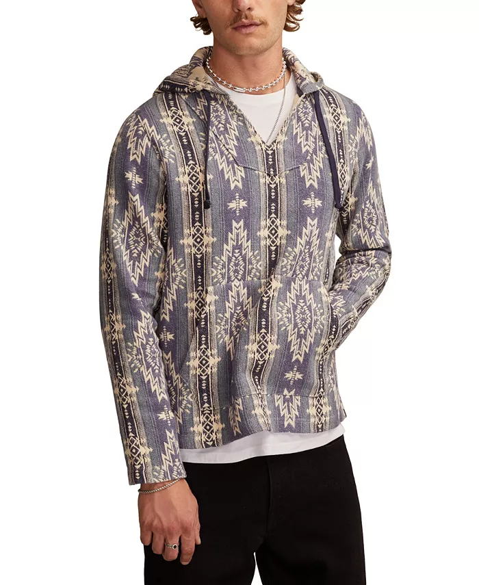 

Мужская байка с длинными рукавами из жаккардовой ткани Lucky Brand, синий