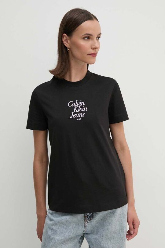 

Хлопковая футболка Calvin Klein Jeans, черный