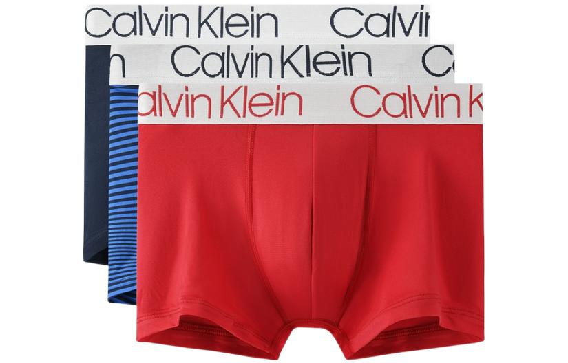 

Мужские боксеры Calvin Klein, 3 шт (Черный+Синий в полоску+Красный)