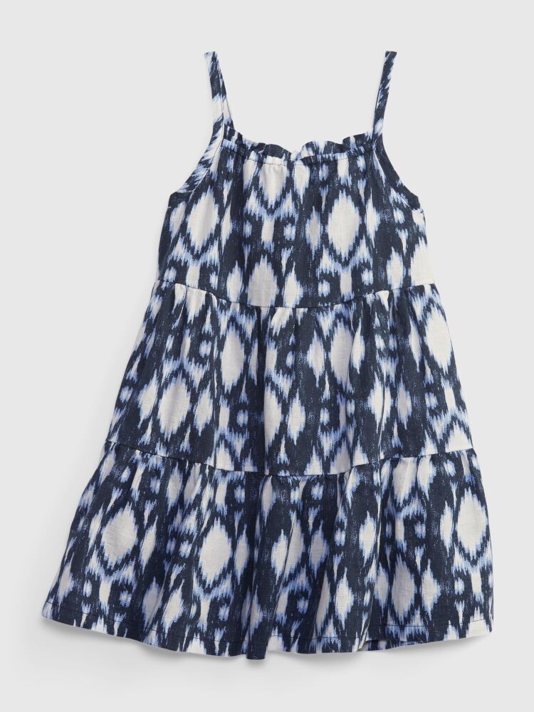 

Льняное платье с узором Gap, синий