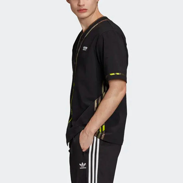Рубашка adidas originals Athleisure Casual Sports Breathable Short Sleeve Shirt Black, мультиколор — фото 4