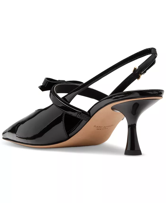 Женские туфли Carolina Slingback на каблуке-рюмочке kate spade new york, черный — фото 3