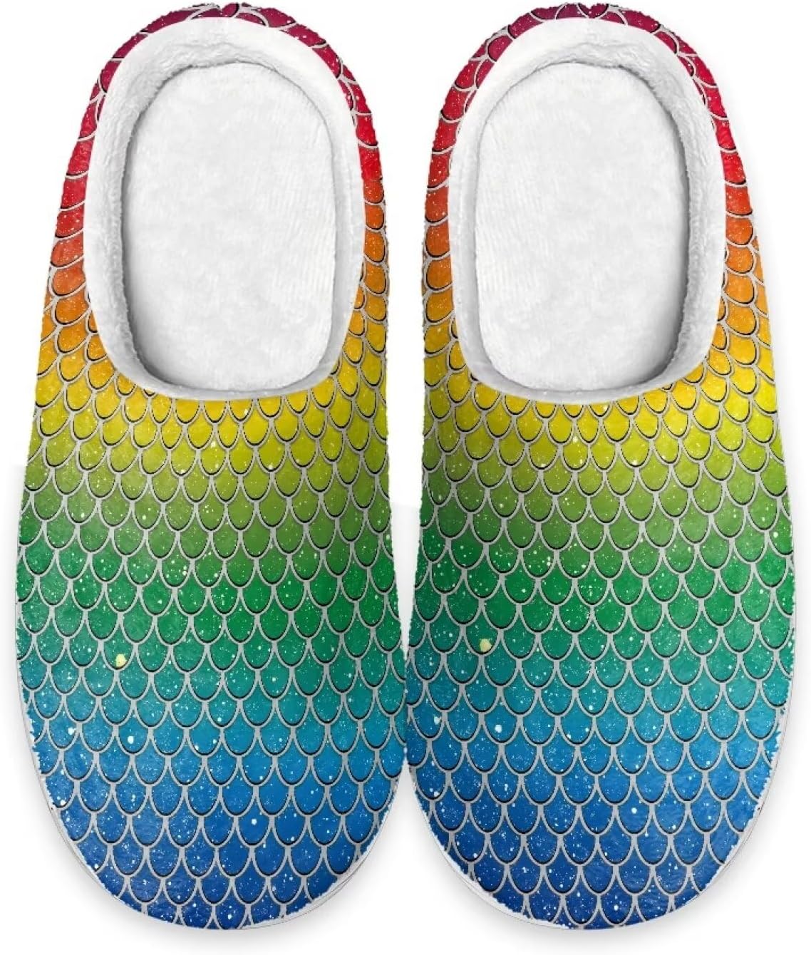 

Тапочки HUGS IDEA из хлопка для женщин и мужчин, весна-зима, мягкие, легкие, для дома и улицы, Rainbow Scale Mermaid
