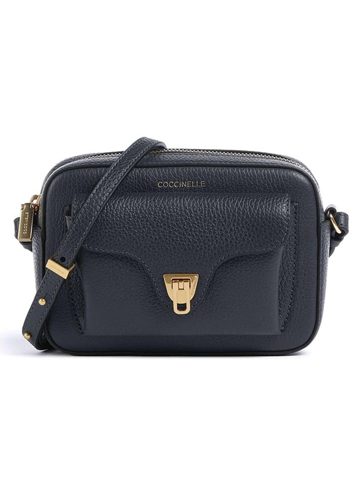 

Кожаная сумка через плечо темно-синего цвета - (Д)15 x (Ш)21 x (В)7 см COCCINELLE