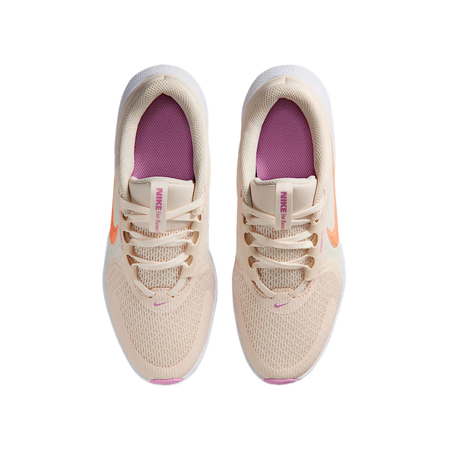 Кроссовки детские Star Runner 5 Rebound Breathable Low top Running Shoes Nike, Pink White/Sail White/Light Pink/Pulse Orange — фото 4