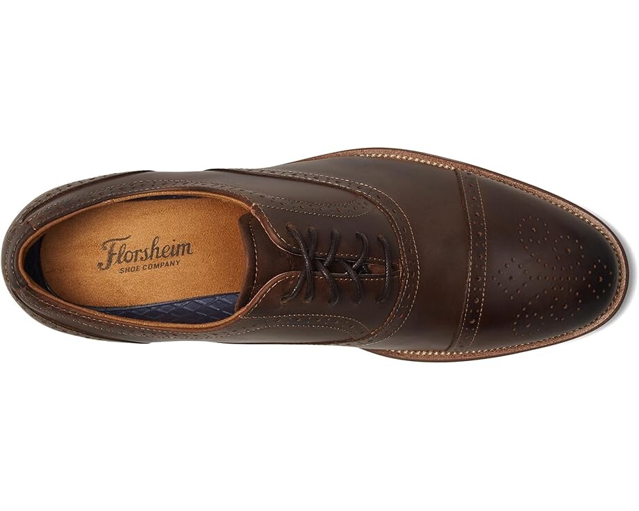 Оксфорды Florsheim Rucci Cap Toe Bal Oxford, цвет Brown Crazy Horse — фото 2