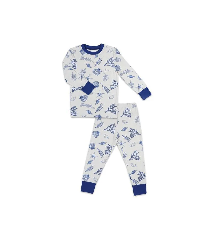 Детская пижама Emerson с длинными рукавами, облегающая, из двух частей Everly Grey, Coastal