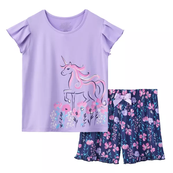 

Комплект из пижамного топа с рисунком и пижамных шорт для девочек 4-12 лет Cuddl Duds, цвет unicorn