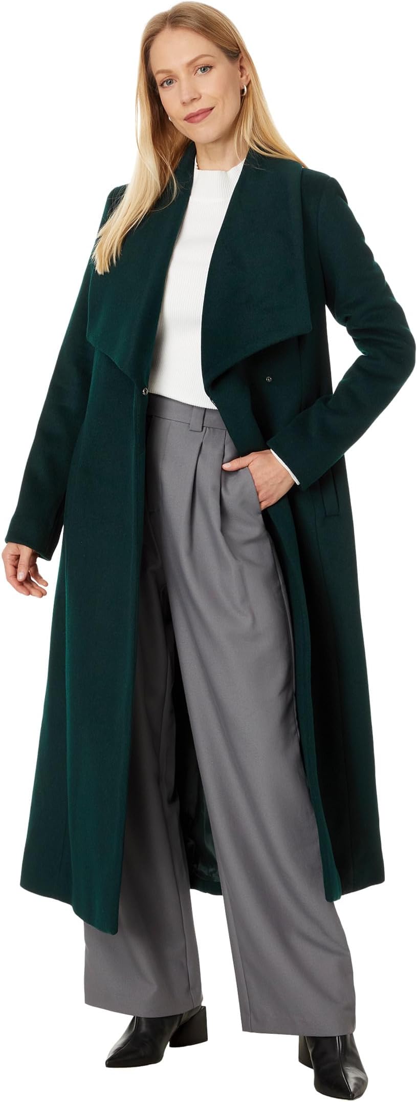

Пальто Cole Haan Wool Maxi Wrap Coat, цвет Forest