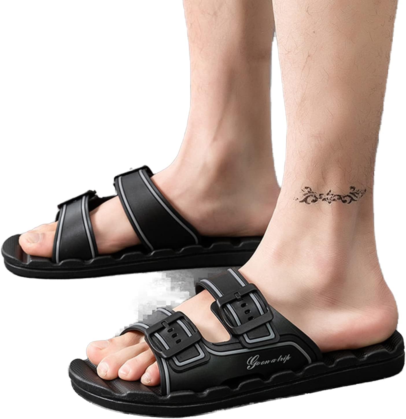 

Мужские сандалии TXTC Fashion с открытым носком, спортивные тапочки, обувь для улицы, пляжные тапочки для мужчин, домашние плоские тапочки, дышащие, удобные, с мягкой подошвой (цвет: светло-серый, размер: 38 EU)