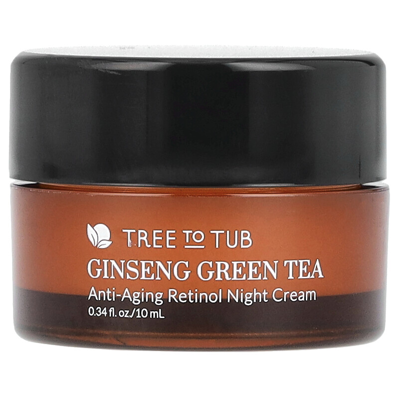 

Tree To Tub, Ginseng Green Tea, антивозрастной ночной крем с ретинолом, 10 мл (0,34 жидк. унц.)