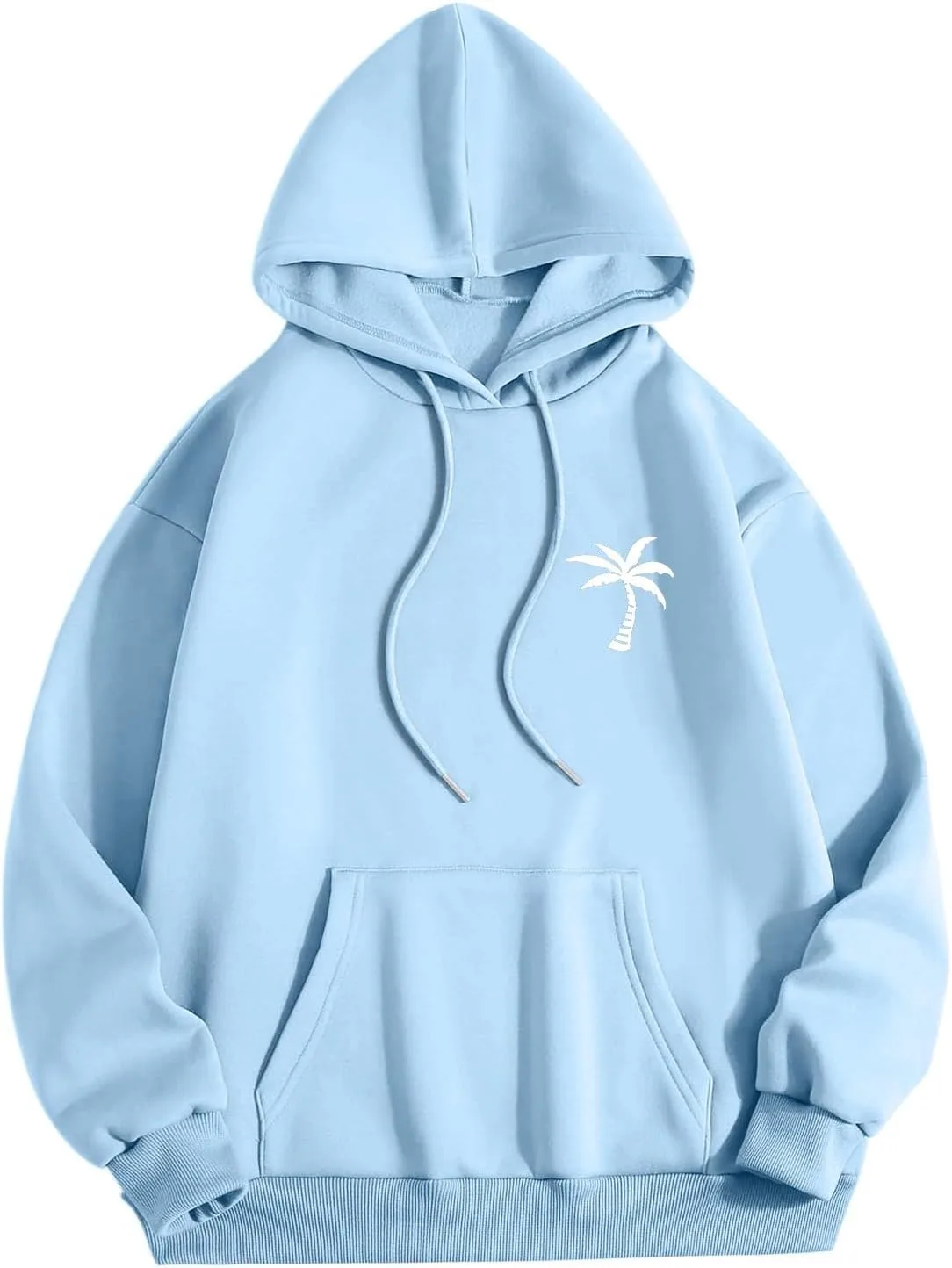 

Мужская повседневная толстовка с капюшоном, принт с пальмой, свободный крой, с карманами