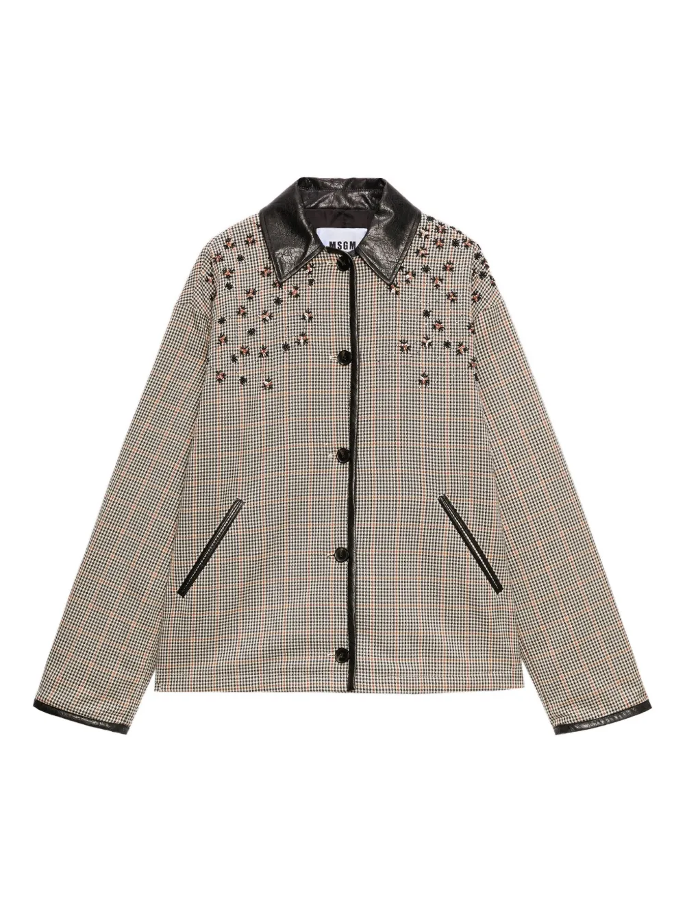 

Пальто с воротником в клетку Msgm, нейтральный