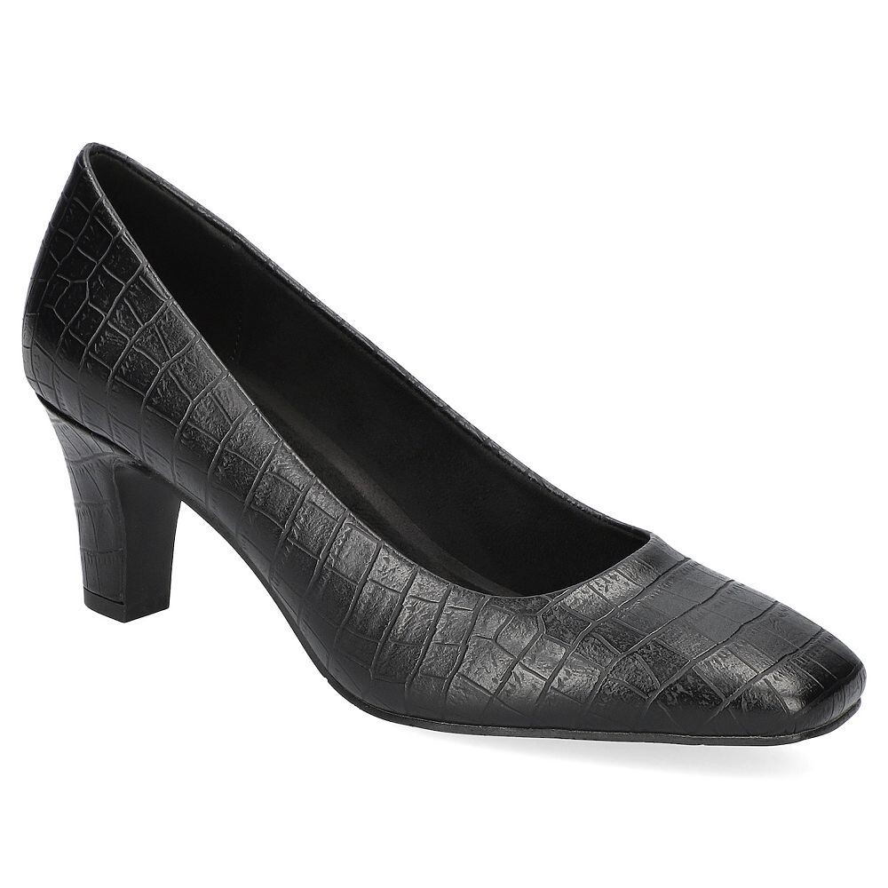 Женские туфли-лодочки Easy Street Poet с квадратным носком, цвет Black Croco
