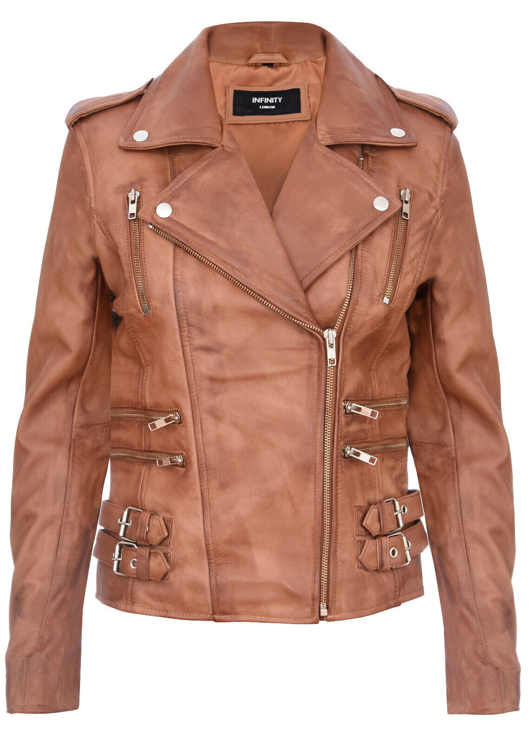 

Кожаная байкерская куртка brando loddon Infinity Leather, коричневый