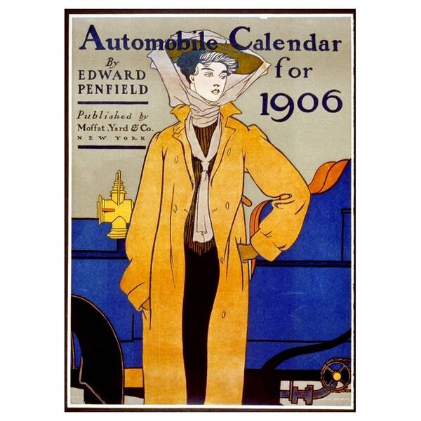 

Фреска LegendArte Automobile Calendar for 1906, многоцветный
