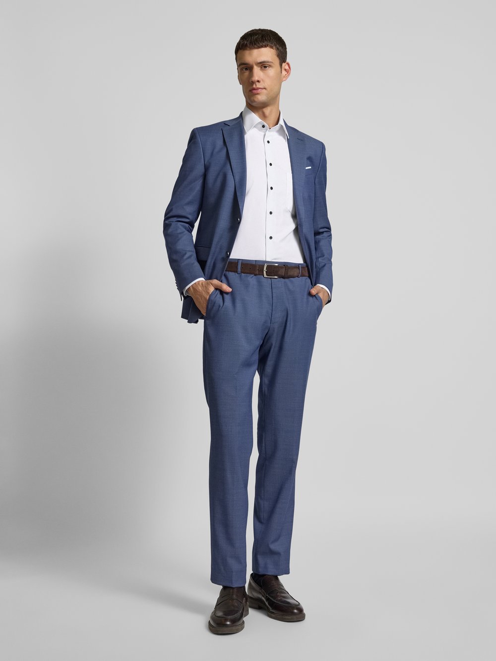 

Рубашка делового покроя Modern Fit с планкой на пуговицах ETERNA, белый