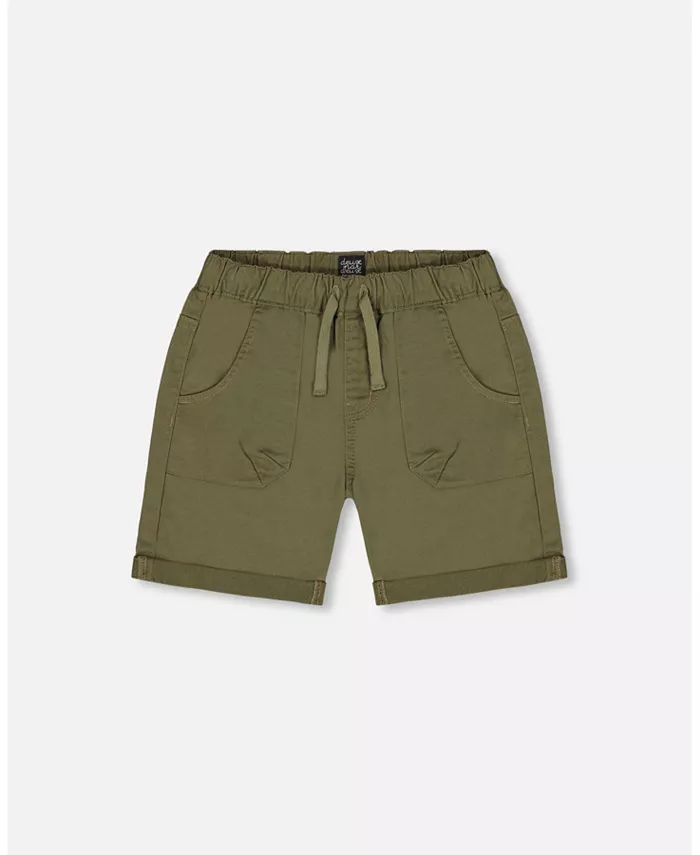 

Шорты для мальчиков Toddler Boys Stretch Twill Short Dark Olive Green - Toddler|Child Deux par Deux, зеленый
