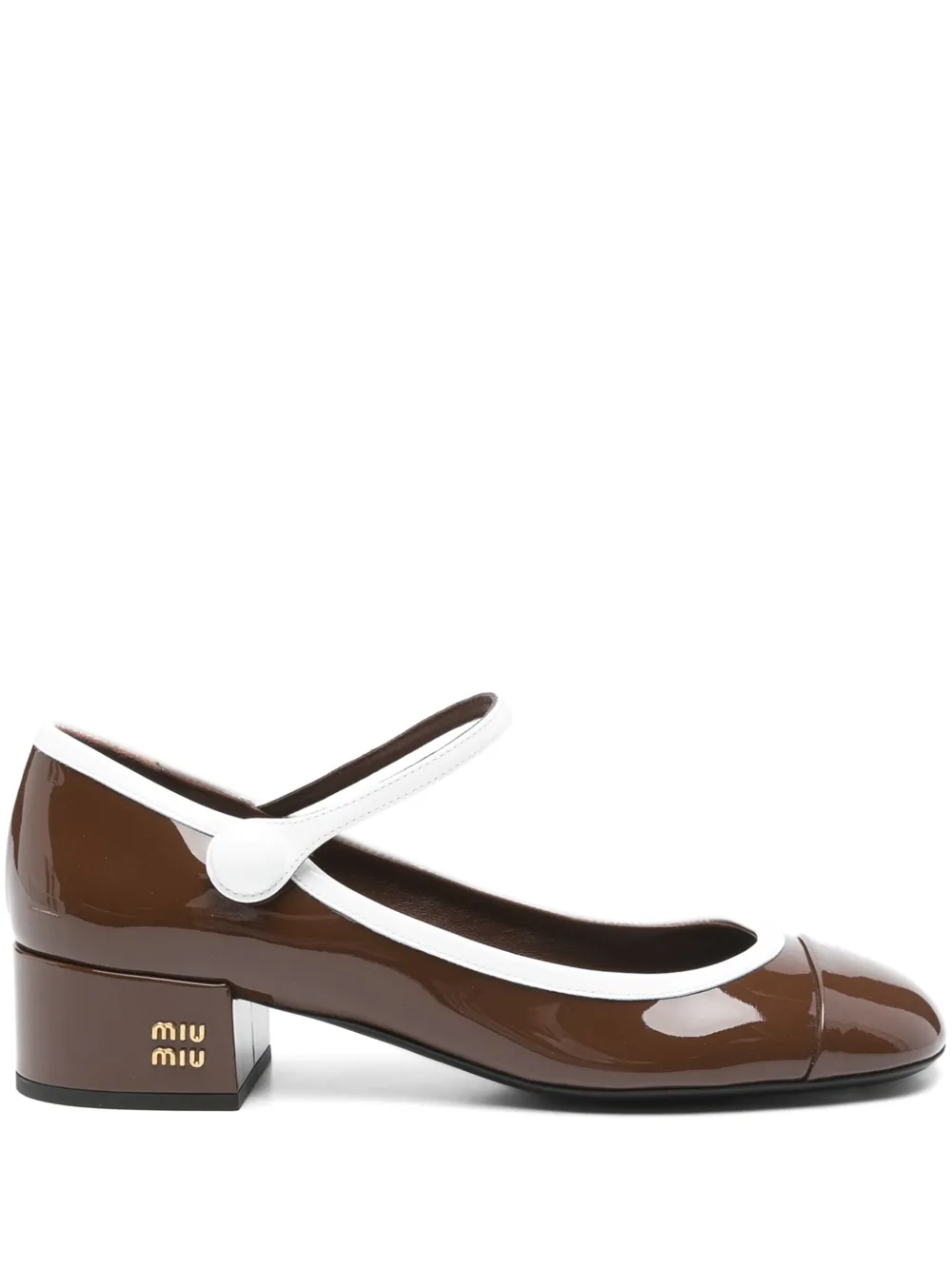 Лакированные туфли в двух тонах MIU MIU, коричневый