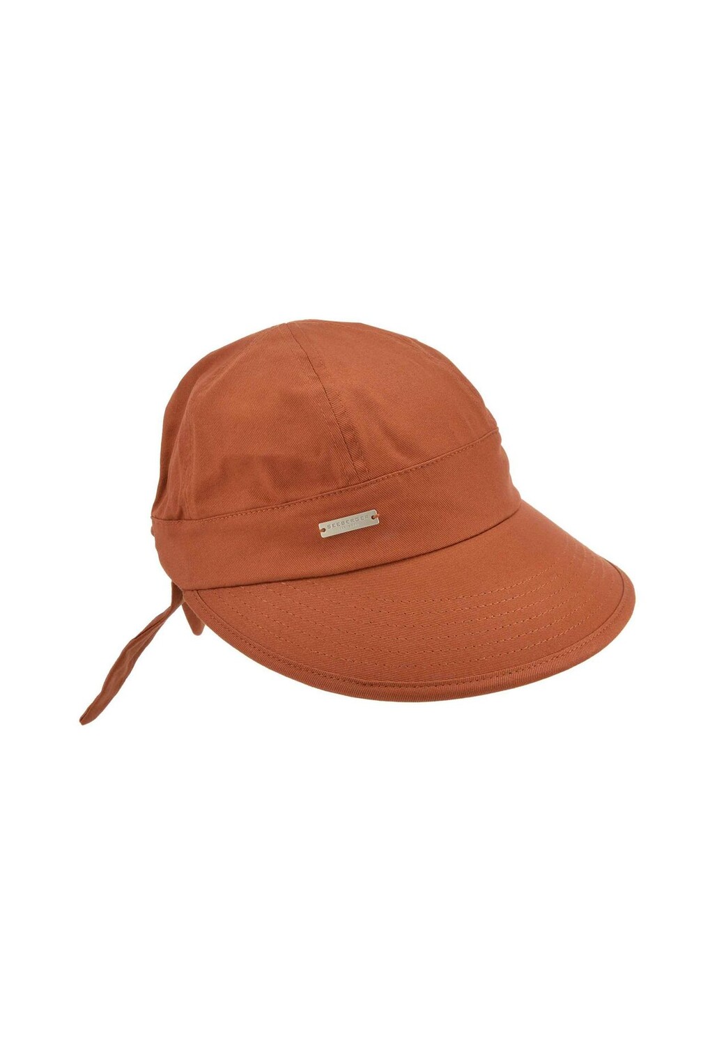 

Кепка из хлопчатобумажной ткани с бантом 468796-0 SEEBERGER, цвет Terracotta One Size